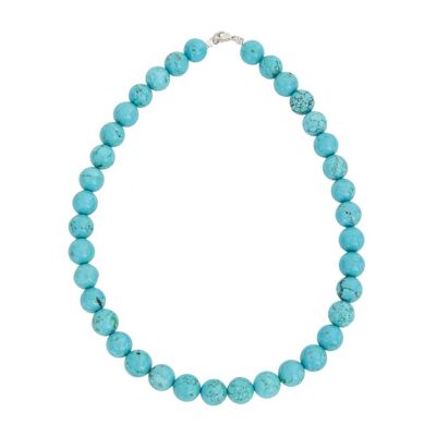 Collier Turquoise stabilisée - Pierres boules 12mm - 42 - FA