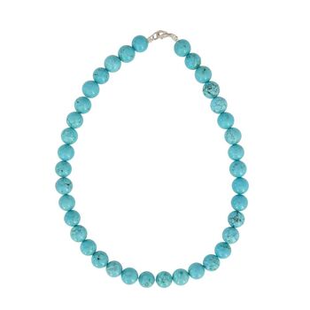 Collier Turquoise stabilisée - Pierres boules 12mm - 48 - FO 2