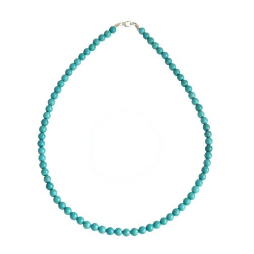 Collier Turquoise stabilisée - Pierres boules 6mm - 39 - FA