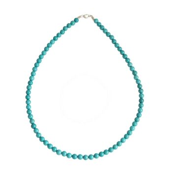 Collier Turquoise stabilisée - Pierres boules 6mm - 48 - FO 1