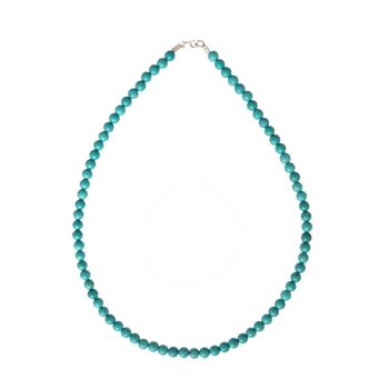 Collier Turquoise stabilisée - Pierres boules 6mm - 56 - FO 2