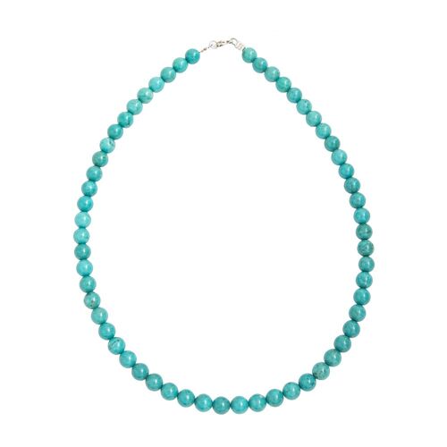 Collier Turquoise stabilisée - Pierres boules 8mm - 39 - FA