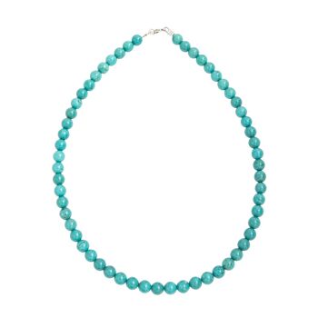 Collier Turquoise stabilisée - Pierres boules 8mm - 56 - FO 1