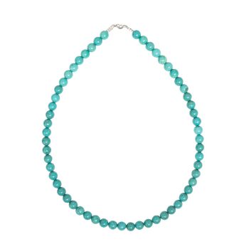 Collier Turquoise stabilisée - Pierres boules 8mm - 56 - FO 2