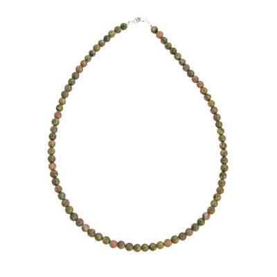 Unakite necklace - 6mm ball stones - 56 - FO