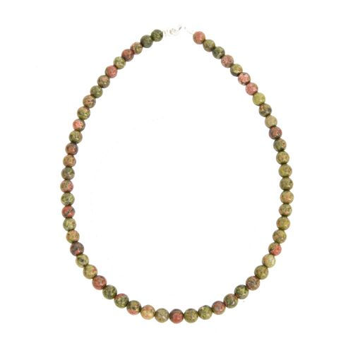 Collier Unakite - Pierres boules 8mm - 39 - FO