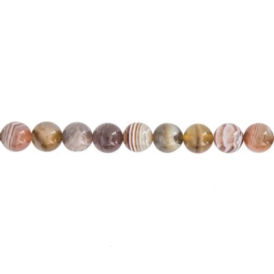 Fil Agate botswana - Pierres boules 10mm