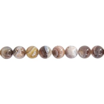 Fil Agate botswana - Pierres boules 12mm