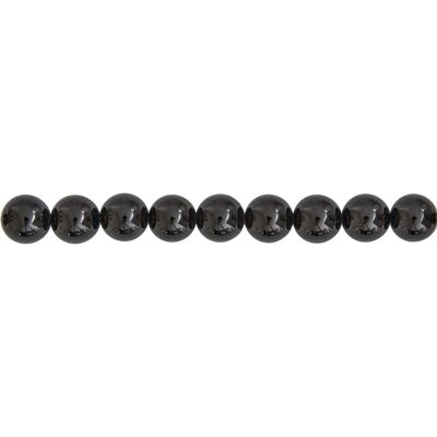 Fil Agate noire - Pierres boules 10mm