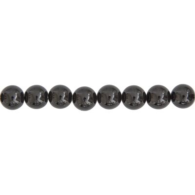 Fil Agate noire - Pierres boules 12mm