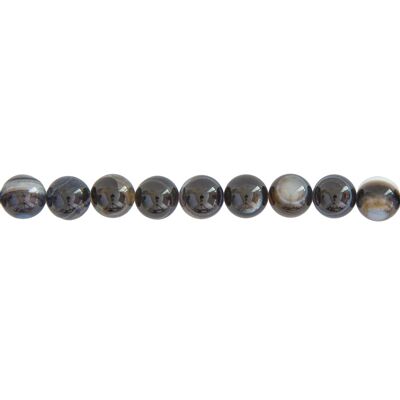 Wire Zoned Black Agate - Ball stones 10mm