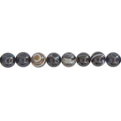 Wire Zoned Black Agate - Ball stones 12mm