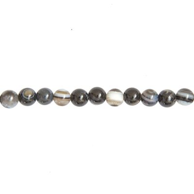 Wire Zoned Black Agate - Ball stones 6mm