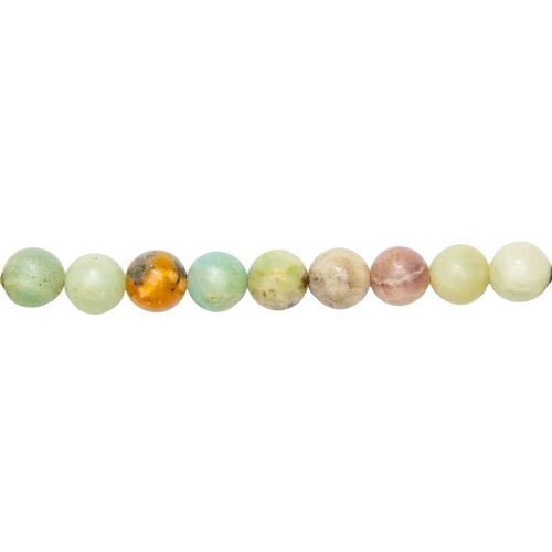 Fil Amazonite multicolore - Pierres boules 10mm
