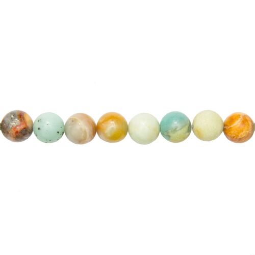 Fil Amazonite multicolore - Pierres boules 12mm