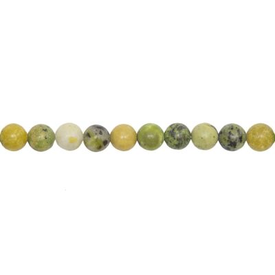 Fil Chrysoprase citron - Pierres boules 8mm