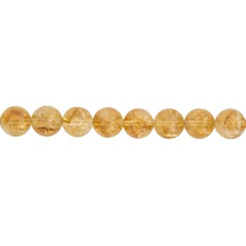 Fil Citrine - Pierres boules 12mm