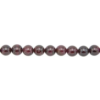 Fil Grenat rouge - Pierres boules 10mm