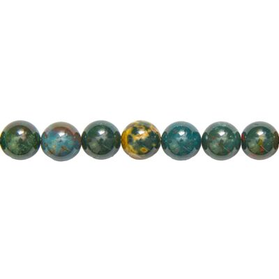 Heliotrope Jasper Thread - Ball stones 14mm