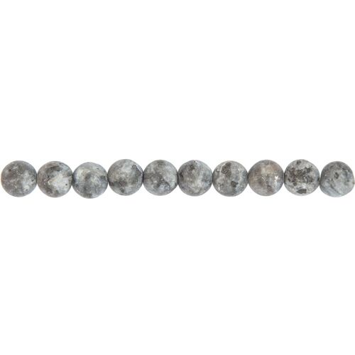 Fil Larvikite - Pierres boules 8mm