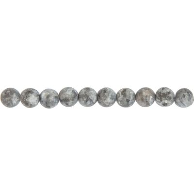 Larvikite thread - 8mm ball stones