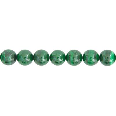 Fil Malachite - Pierres boules 14mm