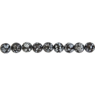 Snow Obsidian Thread - Ball stones 10mm