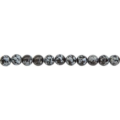 Snow obsidian thread - 6mm ball stones