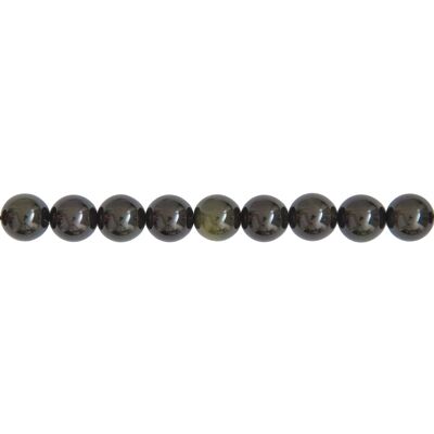 Schwarzer Obsidianfaden - 10 mm Kugelsteine