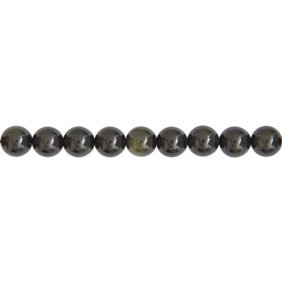 Fil Obsidienne noire - Pierres boules 10mm