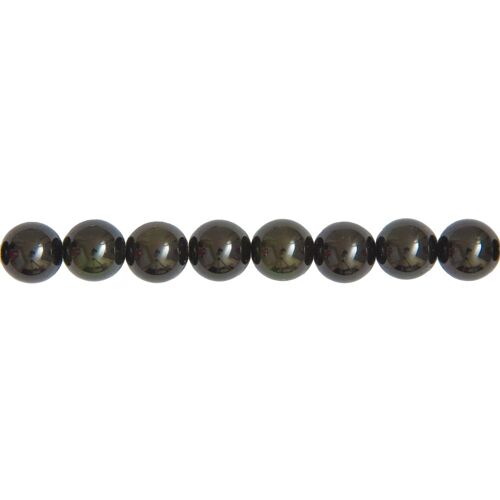 Fil Obsidienne noire - Pierres boules 12mm