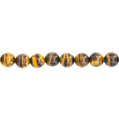 Fil Oeil de tigre - Pierres boules 10mm