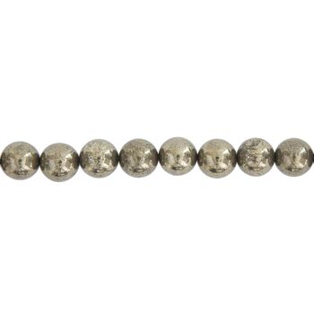 Fil Pyrite de fer - Pierres boules 12mm