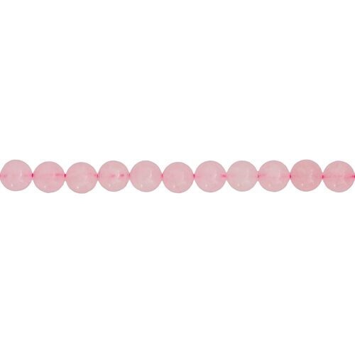 Fil Quartz rose - Pierres boules 6mm