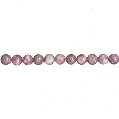 Fil Rubellite - Pierres boules 6mm