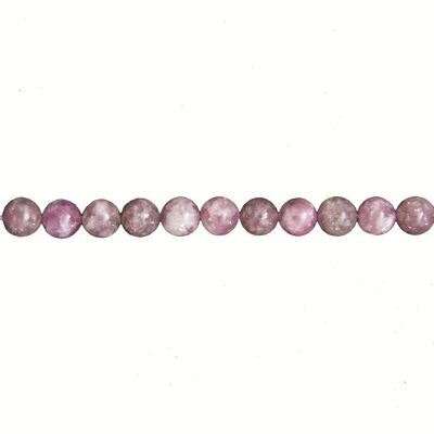 Fil Rubellite - Pierres boules 6mm