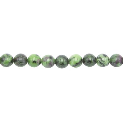 Ruby Thread on Zoisite - 10mm ball stones