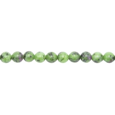 Ruby Thread on Zoisite - 8mm ball stones