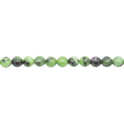 Ruby Thread on Zoisite - 6mm ball stones