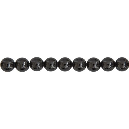 Fil Tourmaline noire - Pierres boules 10mm