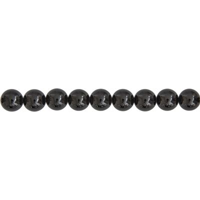 Hilo de turmalina negra - Piedras bola 10mm