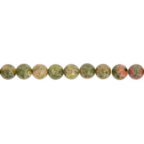 Fil Tourmaline rose - Pierres boules 10mm