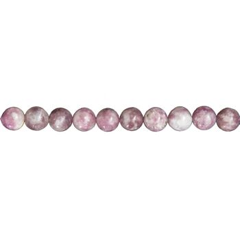 Fil Tourmaline rose - Pierres boules 8mm