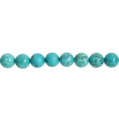 Fil Turquoise stabilisée - Pierres boules 12mm