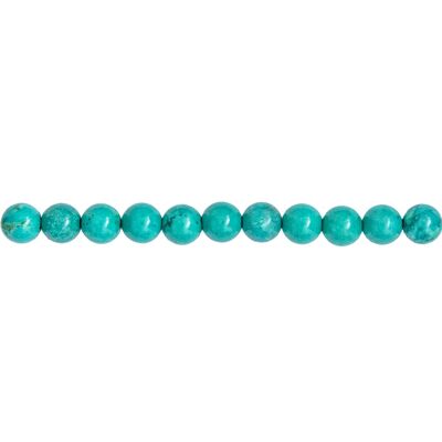 Fil Turquoise stabilisée - Pierres boules 6mm