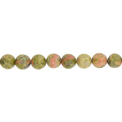 Fil Unakite - Pierres boules 12mm