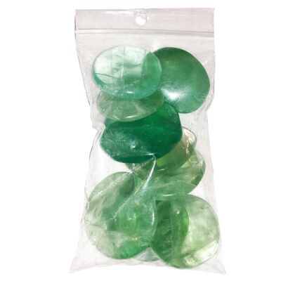 Green fluorite pebbles - 250grs