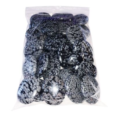 Galets Obsidienne neige - 1kg