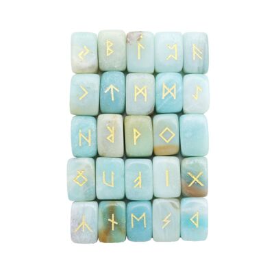 Jeu de 25 runes - Amazonite