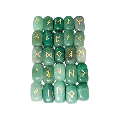 Jeu de 25 runes - Aventurine verte